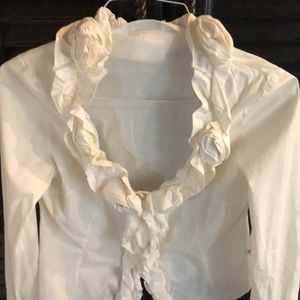 Parisian white rosette blouse